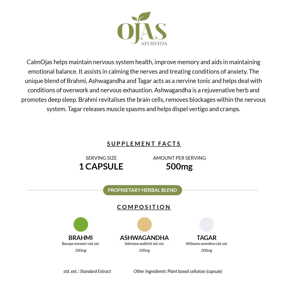 Buy CalmOjas Capsules Online at Best Price Ojas Ayurveda