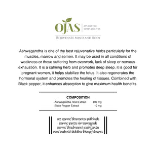 
                  
                    AshwagandhaOjas - Best Rejuvenative Herb for the Mind (500 mg Capsules)
                  
                